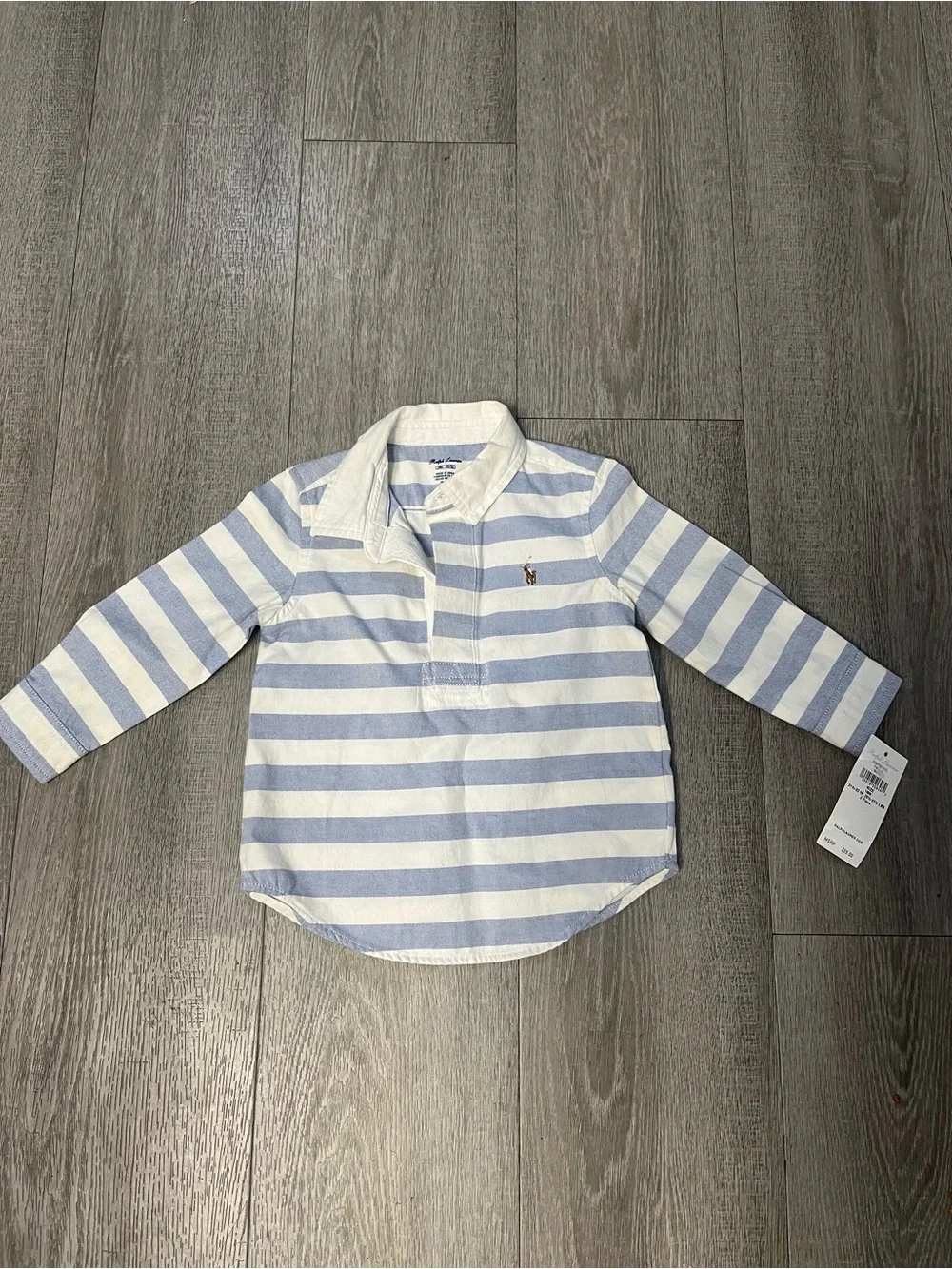 NWT Ralph Lauren Baby Boys Polo Striped Dress Shirt Cotton 18 Months